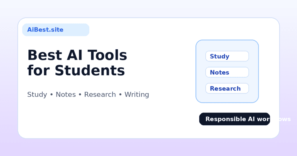 Editorial graphic for AiBest guide to the best AI tools for students
